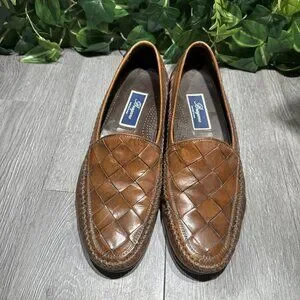 Cole Haan BRAGANO Italy Brown Woven Loafers Dress Shoes Men\'s Size 11 M 9.5 D Bragano Leather Woven Loafers Mens 11M Brown Casual Cole  main image 4
